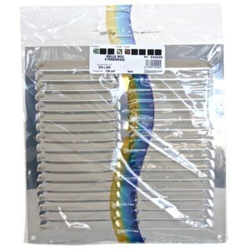 Grille d'aération inox Autogyre à persiennes sans moustiquaire 200 x 200 mm