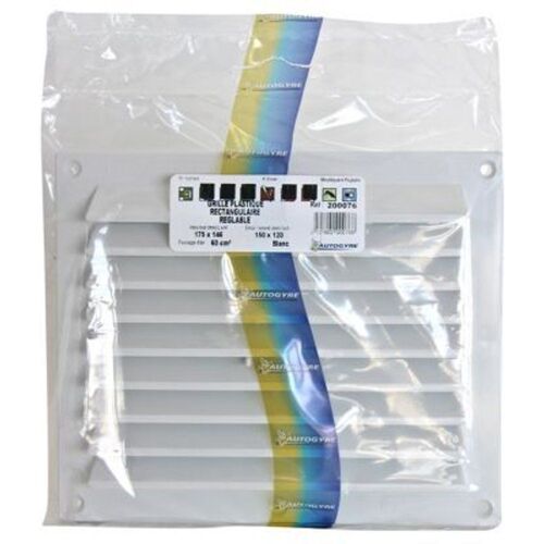 Grille d'aération anti-pluie 146 x 175 reglable PVC
