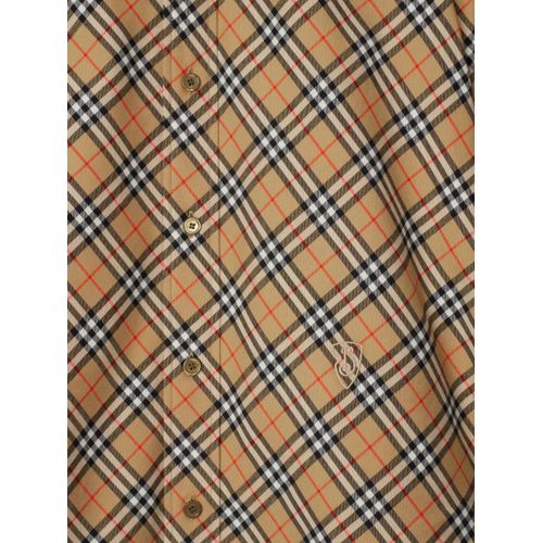 Burberry Chemise En Coton À Carreaux - Tons Neutres