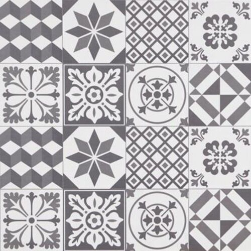 Crédence de cuisine GoodHome Nepeta carreaux de ciment gris l. 180 cm x H. 60 cm x Ep. 3 mm