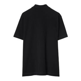 Burberry Polo En Coton À Logo Brodé - Noir