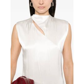 Jil Sander Robe En Satin À Coupe Mi-Longue - Blanc