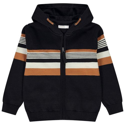 Gilet À Capuche En Tricot Fantaisie Pour Garçon - Bleu Marine