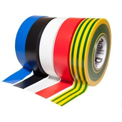 Lot de 5 rubans d'isolation  couleurs mélangées 19 mm x 33 m