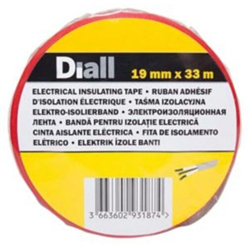 Ruban d'isolation électrique 19 mm x 33 m rouge