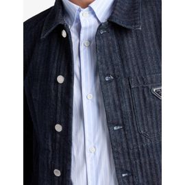 Prada Chemise En Coton À Rayures - Bleu