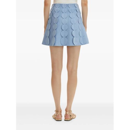 Oscar De La Renta Jupe Geometric Circle En Maille - Bleu