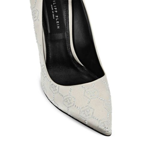 Philipp Plein Escarpins Decollete Monogram Strass - Tons Neutres
