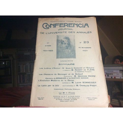 Conférencier  N° 23 De Novembre 1923