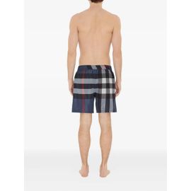 Burberry Short De Bain À Carreaux - Gris