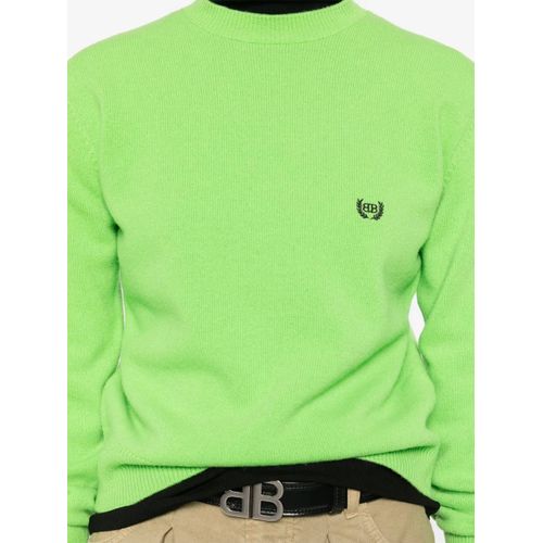 Balenciaga Pull À Logo Brodé - Vert