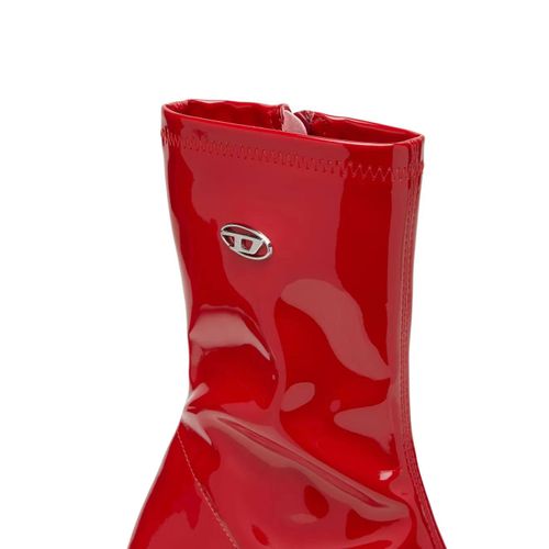 Diesel Bottines Amber 75 Mm À Plaque Logo - Rouge