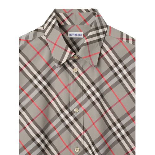 Burberry Chemise En Coton À Carreaux - Gris