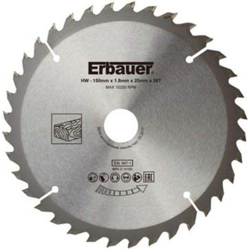 Lame de scie circulaire Bois Erbauer - 150 x20/16/12 75/10 coupe moyenne 36 dents