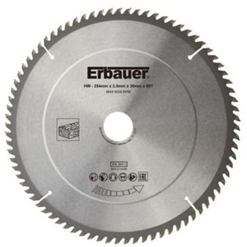 Lame de scie circulaire Bois Erbauer - 254 x30/25/20/16 coupe fine 80 dents