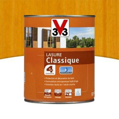 Lasure bois classique V33 Ch?ne clair 1L - 4 ans