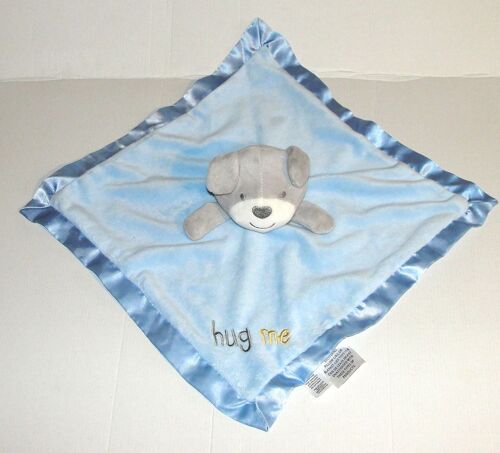 Doudou Plat Chien Gris Bleu Hug Me Baby Kiss