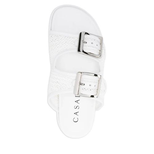 Casadei Claquettes À Design Tressé - Blanc