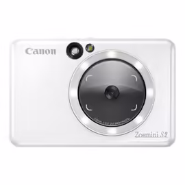 Appareil photo Compact Canon Zoemini S2 Blanc compact avec imprimante photo instantanée - 8.0 MP - Bluetooth, NFC - blanc perle