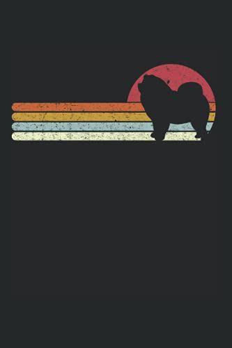 Chow Chow Silhouette Sonnenuntergang Für Hundebesitzer: Din A5 Kariert 120 Seiten / 60 Blätter Notizbuch Notizheft Notiz-Block Chow-Chow Hunde Motive Für Hundeliebhaber