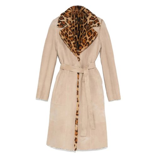 Yves Salomon Manteau En Laine Mérinos - Marron