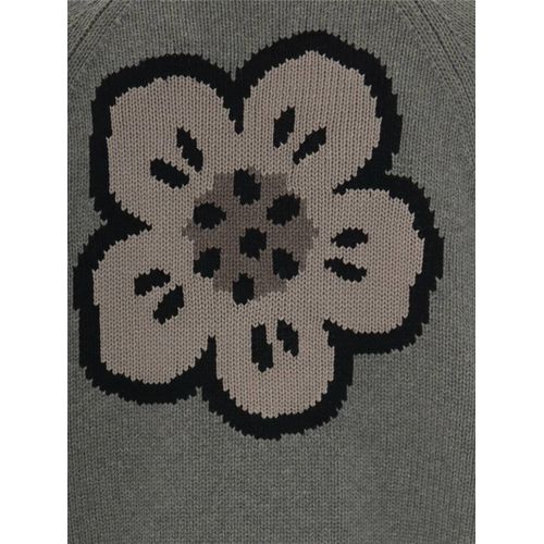 Kenzo Cardigan À Fleurs Brodées - Gris