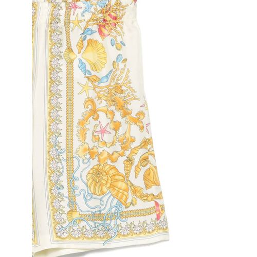 Versace Kids Short En Soie À Imprimé Underwater Barocco - Jaune