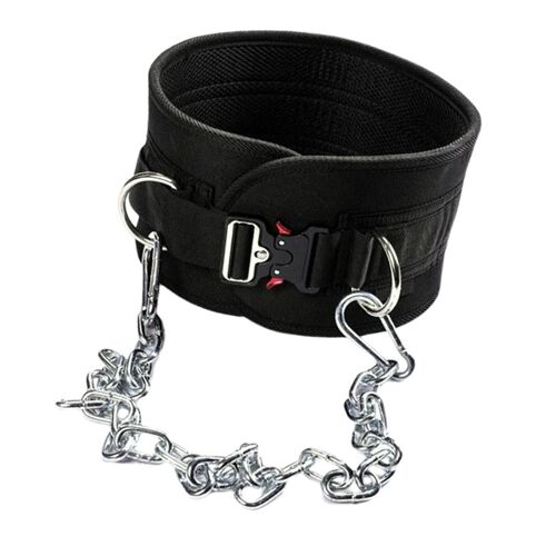 Ceinture De Levage De Poids Épaisse Avec Chaîne En Métal, Spandex, Pour Le Menton Et Le Dos, Musculation, Pour Hommes Et Femmes