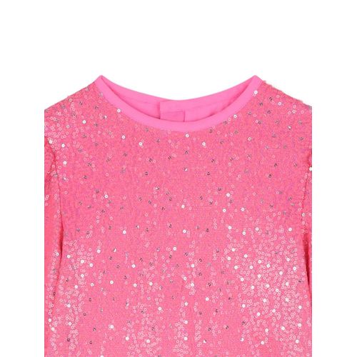 Billieblush Robe Mi-Longue À Sequins - Rose