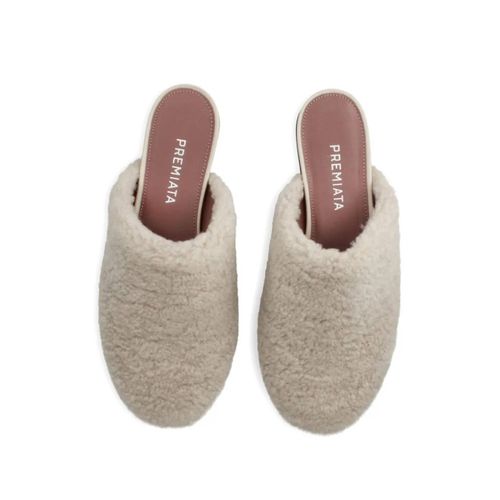 Premiata Chaussons En Peau Lainée - Blanc
