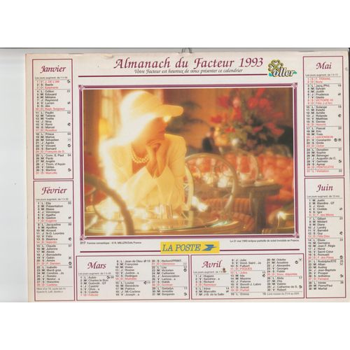 Almanach Du Facteur 1993 , Oller,La Poste