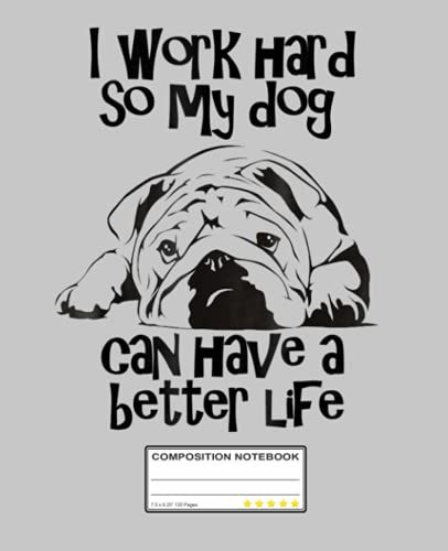 I Work Hard So My English Bulldog Have Better Life Composition Notebook: English Bulldog, English Bulldogs, Dog, Dogs, Puppy Wide Blank Lined Workbook ... For Home School College For Writing Notes