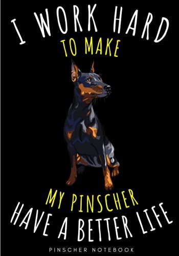 Pinscher Notebook: Large Lined Journal For Your Daily To Do List Note | 100 Pages Decorated With Small Dogs Face Designs And Puppy Head Oranement | ... Book Gift To Keep Track & Record Information