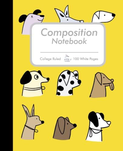Composition Notebook Fun Yellow Puppies: Write Your Own Awesome Notes. (100 White Pages) 7.5" X 9.25" College Standard Ruled Paper.