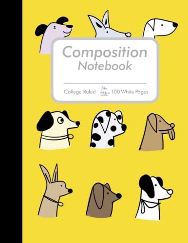 Composition Notebook Fun Yellow Puppies: Write Your Own Awesome Notes. (100 White Pages) 8.5" X 11" College Standard Ruled Paper.
