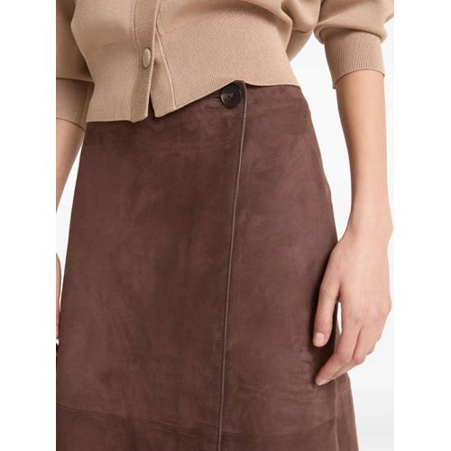 Yves Salomon Jupe En Daim À Coupe Mi-Longue - Marron