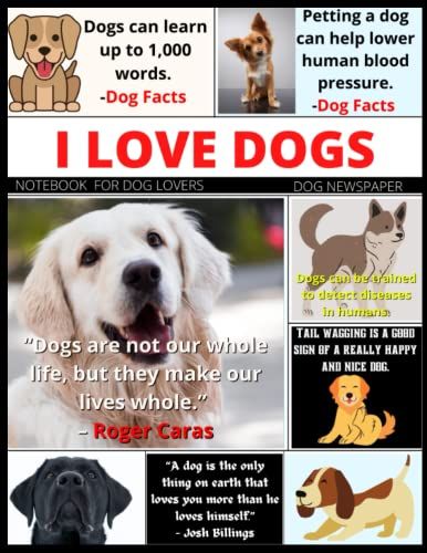 Dog Newspaper Notebook: Cute Dog Gift For Dog Lovers | Great Dog Lovers Gift For Women, Men, Girls, Boys And Kids | Dog Journal Notebook For School, ... Brainstorming Drawing And Creative Writing