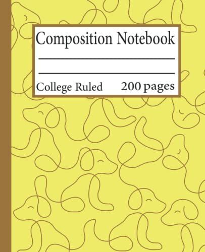 Cute Dog Composition Notebook: Hand Drawing Dogs Composition Notebook College Ruled,Dogs Composition Book, 7.5x9.25 College Ruled Pages