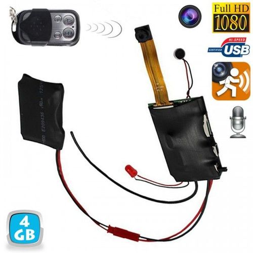 Caméra Miniature Télécommandée Détecteur Mouvement Sans Fil Noir Mini Cam 4 Go YONIS