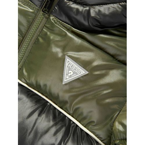 Guess Kids Doudoune Mi-Longue Zippée À Capuche - Vert