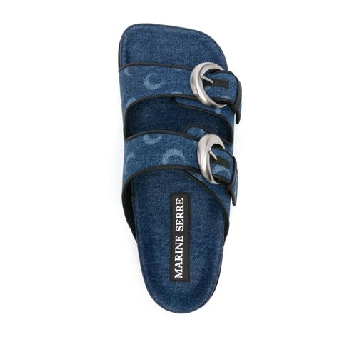 Marine Serre Sandales En Jean À Motif Monogrammé - Bleu - 41