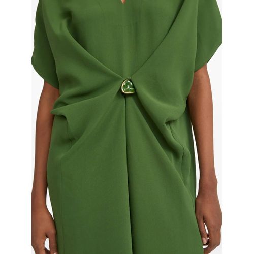 Yves Salomon Robe Mi-Longue À Design Drapé - Vert