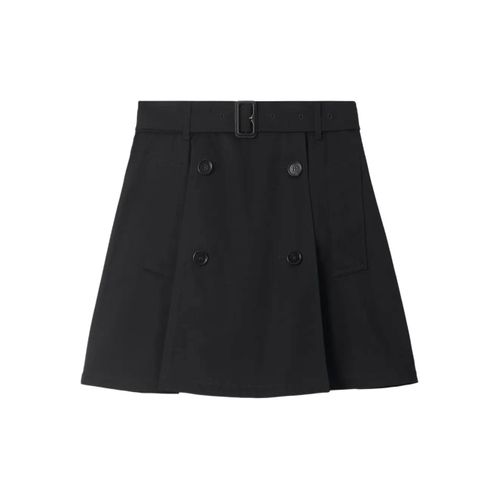 Burberry Jupe En Cuir À Taille Ceinturée - Noir