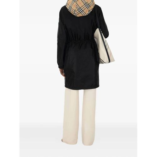 Burberry Parka À Bords À Carreaux - Noir