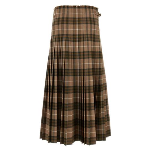 Burberry Jupe Longue À Carreaux - Tons Neutres