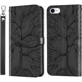 Coque Pour Iphone Se 2020/8 2017/7 2016 4.7 Pouces, Folio Cuir Boucle Magnetique Feuille Telephone Etui Iphone 8 2017, Phone Protection Housse Iphone 7 2016, Noir