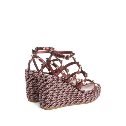 Valentino Garavani Sandales Compensées À Détails De Clous 95 Mm - Marron