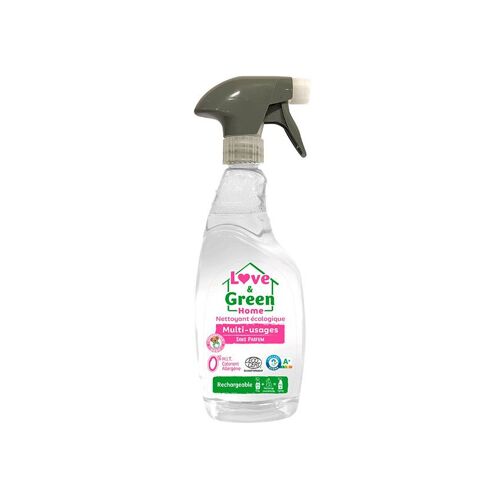 Spray nettoyant multi-usage éco rechargeable sans parfum 750 ml - Transparent