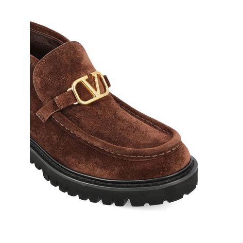 Valentino Garavani Mocassins À Plaque Logo - Marron - 41