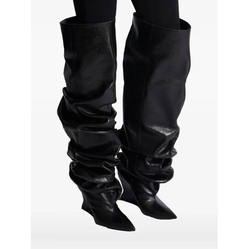 Balmain Cuissardes Compensées En Cuir De Veau 95 Mm - Noir